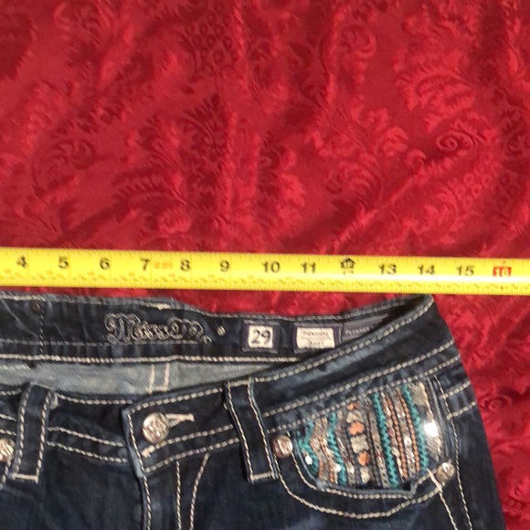 Miss Me Sz 29 bootcut with sequin embellished front and back pockets, gorgeous!! - Picture 15 of 17